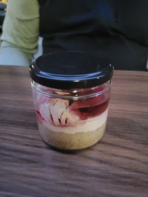 Cherry cheescake - amazing! at Handwich in Athens