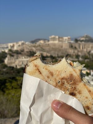 Brought my Handwich to the Acropolis 😁  at Handwich in Athens