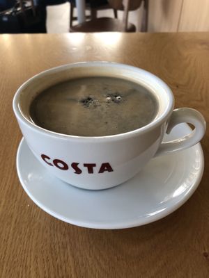 My coffee in an actual mug!   at SOF - Costa Coffee - T2 in Sofia