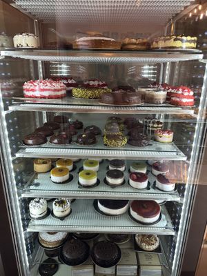 Selection of vegan cakes and cheesecakes  at Ko.bo Vegan in Milan