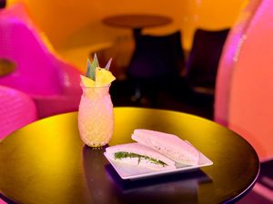 Cold sandwich and Piña colada  at New Freedom Cakes Cafe in Madrid