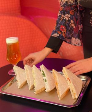 Cold Sandwiches and beer  at New Freedom Cakes Cafe in Madrid