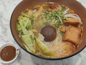 crab noodles at VeganPho - Lucky Plaza in Central Singapore