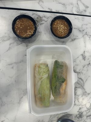 Spring rolls  at VeganPho - Lucky Plaza in Central Singapore