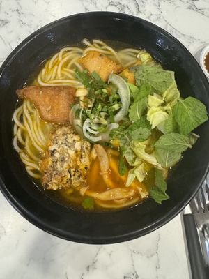 Crab noodles I think!  at VeganPho - Lucky Plaza in Central Singapore