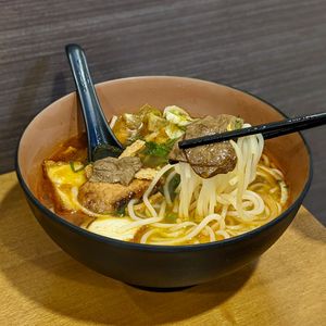 Vegan Spicy Beef Noodles at VeganPho - Lucky Plaza in Central Singapore