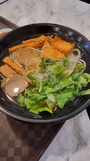 Vegan spicey beef pho at VeganPho - Lucky Plaza in Central Singapore