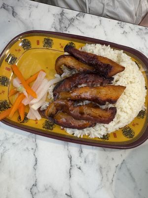 Char siu plate   at VeganPho - Lucky Plaza in Central Singapore