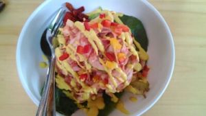 Raw pasta dish at Rasayana Raw Food Cafe in Bangkok