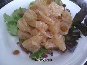 pomelo salad at Rasayana Raw Food Cafe in Bangkok