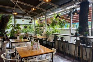 Patio dining  at Rasayana Raw Food Cafe in Bangkok