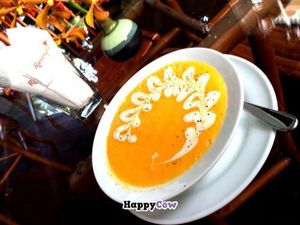 'Carrot Cream Soup' ~ Sooo Smooth in the mouth.. Ummm  at Rasayana Raw Food Cafe in Bangkok