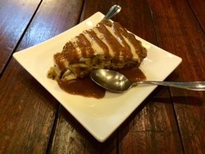 Raw banoffee pie. Absolutely Devine and worth the 160 baht.  at Rasayana Raw Food Cafe in Bangkok