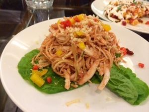 Raw Thai salad. Best ingredient - coconut flesh!!! at Rasayana Raw Food Cafe in Bangkok