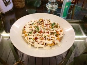 Raw Hawaiian pizza  at Rasayana Raw Food Cafe in Bangkok