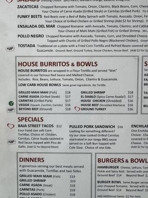 Menu  at El Gringo Mexican Restaurant  in El Segundo