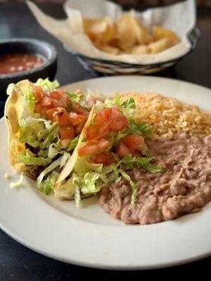 Hard Shell Taco Combo with Beyond Beeff  at El Gringo Mexican Restaurant  in El Segundo