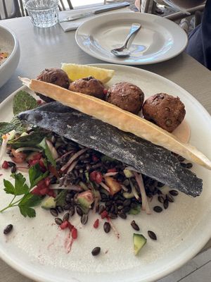 Falafel with salad  at Bistro C in Noosa Heads