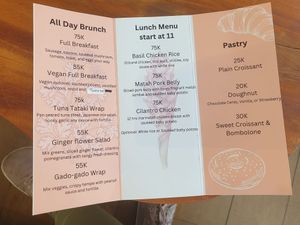 Food Menu at Core Coffee Lab and Retail in Kuta