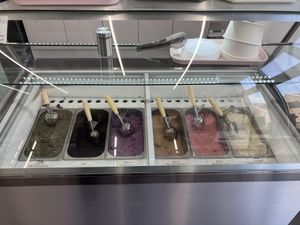 Sugar free soy ice cream. Green tea and peanut, passionfruit, chocolate, strawberry, etc.  at Dugong in Incheon