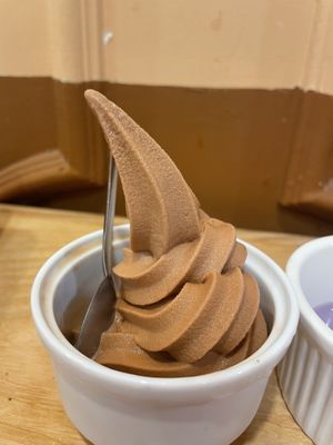Chocolate soft serve - not sweet  at Homie Vegan in Hanoi
