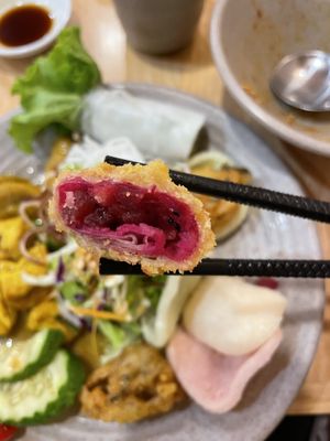 Deliciously fried   at Homie Vegan in Hanoi