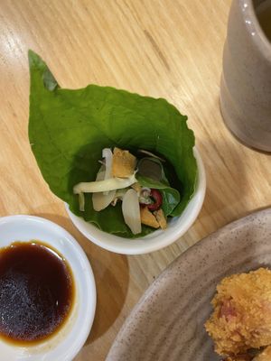 Appetizer with coconut, pineapple and lime  at Homie Vegan in Hanoi