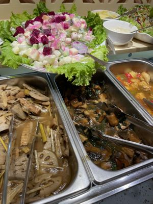 Lotus and mushroom  at Homie Vegan in Hanoi