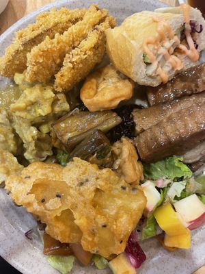 Selection of amazing food   at Homie Vegan in Hanoi