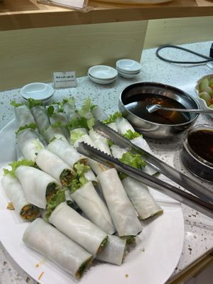 Fresh rolls - cilantro   at Homie Vegan in Hanoi