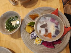 Soup and delisssss desserts at Homie Vegan in Hanoi