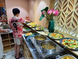 Part of the buffet at Homie Vegan in Hanoi