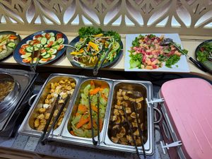 Part of the buffet at Homie Vegan in Hanoi