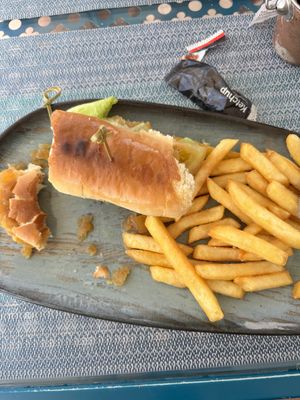 Vegan hotdog  at Cappuccino Grand Cafe in Lanzarote
