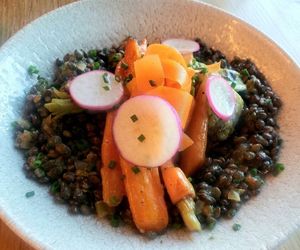 Chilled Lentils (vegan). Seasonal. at Franquette in West Sacramento