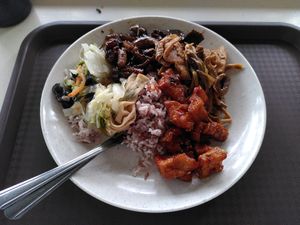 Favorites: beancurd and mushrooms at Vegetarian - NUS Techno Edge Canteen in Central Singapore
