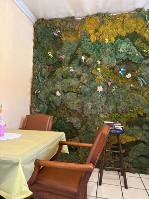 A beautiful wall in the little eating area  at Healthy Lifestyle Center and Deli in Nassau