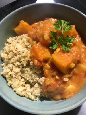 Daal de lentilles corail at À la Table des Célestes in Saint-benoit-sur-loire