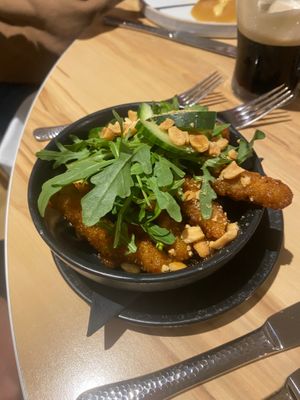 Crispy chilli plant strips at The Clock House Bistro in Ballymena