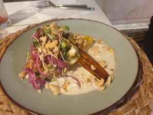 Vegan main course at Lili au Lagon - Restaurant Le François in Le Francois