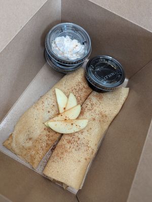Apple Pie Crepe offered Sat & Sun Oct 2024 at Mad Rabbit Cafe in Madison