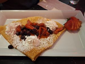 Mixed berry crepes at Mad Rabbit Cafe in Madison