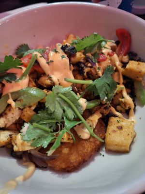Tofu bowl at Mad Rabbit Cafe in Madison
