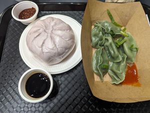 Vegan dumplings and taro bun at AKL - Po Po Dumplings in Auckland
