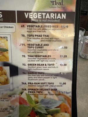 Vegetarian Menu  at Phuket Thai Restaurant in Redondo Beach