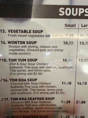 Soups  at Phuket Thai Restaurant in Redondo Beach