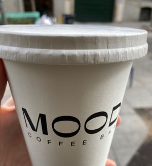 Large coffee at Mood Coffee Bar in Madrid