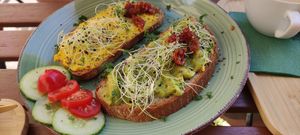 Avocado and hummus bread at Tranquilo in Brno