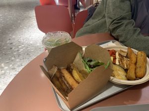 Reef burger and custom salad box (sorry for quality of photos!)  at TREEHOUSE - Tsim Sha Tsui in Kowloon
