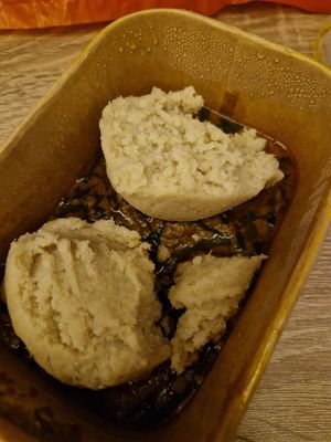 Swallow with Smashed Yam at VeggieVictory in Lagos